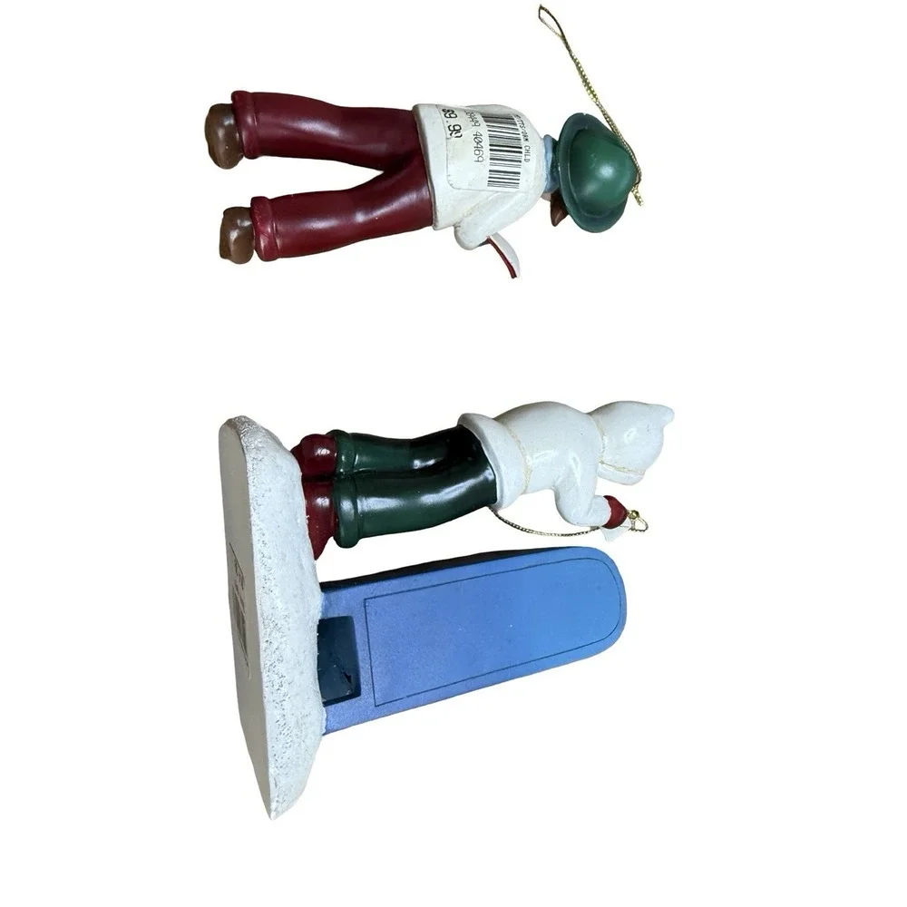 Vintage‎ Caroler Boy Figurine Boy mittens mailbox letter to santa ornament